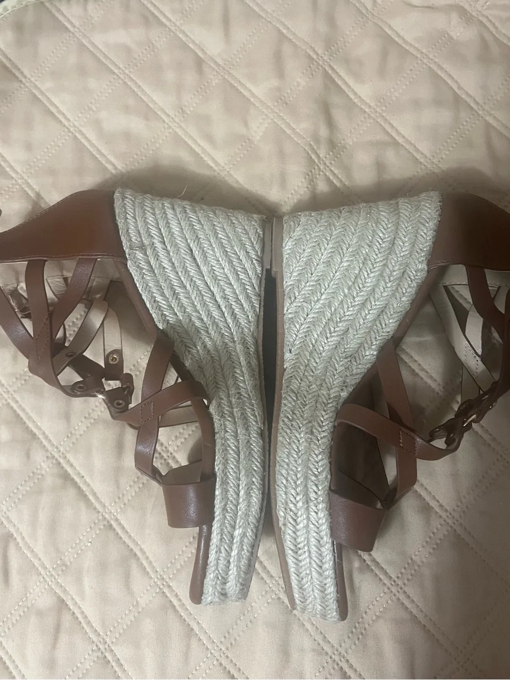 Refresh Emery Women’s Gladiator Brown Strappy Espadrille Wedge Sandals